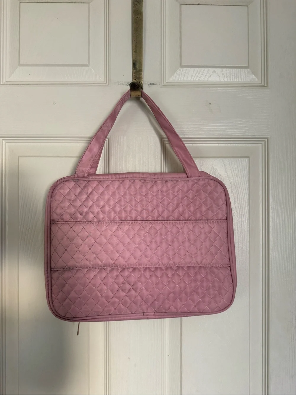 Quilted Pink Tote Bag for Women - Lightweight Carryall